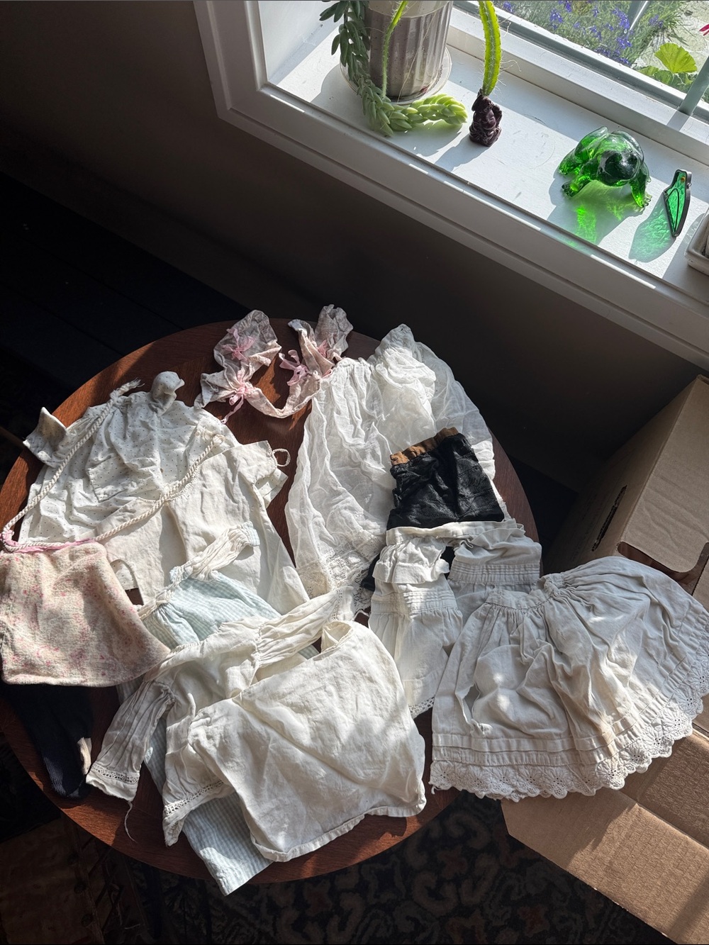 Lot of Antique Doll Clothing Dresses Slips Petticoats Bloomers